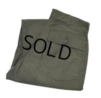 【60's∼】【米軍実物】U.S.ARMY【ビンテージ】OG107【ベイカーパンツ】【ダブルステッチ】UFOボタン【ユーティリティパンツ】【Ｗ３３程度】 