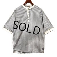 【ビンテージ】【Levi's】【リーバイス】【ストライプ柄】【ヘンリーネックTシャツ】【サイズM】 
