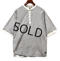 【ビンテージ】【Levi's】【リーバイス】【ストライプ柄】【ヘンリーネックTシャツ】【サイズM】 