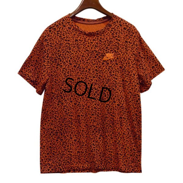 画像1: 【ナイキ】【NIKE】【ヒョウ柄】胸ロゴ【赤ピンクｘ黒】【Ｔシャツ】【サイズＬ】 