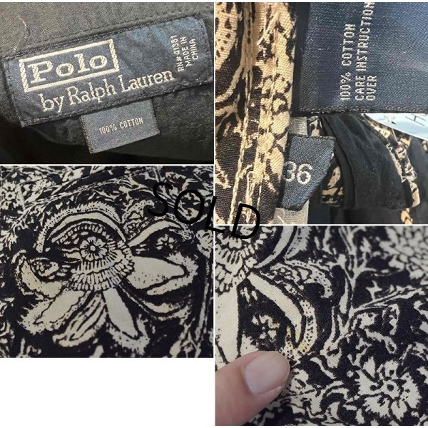 画像2: 【POLO RALPH LAUREN】ラルフローレン【黒×白】花柄【ショートパンツ】【短パン】【コットンショーツ】【W３６】 