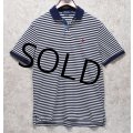 【ラルフローレン】 【POLO ralph lauren】【クラシックフィット】白ｘ紺ボーダー【ポロシャツ】 【サイズＭ】  
