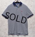 【ラルフローレン】 【POLO ralph lauren】【クラシックフィット】白ｘ紺ボーダー【ポロシャツ】 【サイズＭ】  