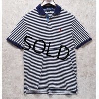 【ラルフローレン】 【POLO ralph lauren】【クラシックフィット】白ｘ紺ボーダー【ポロシャツ】 【サイズＭ】  