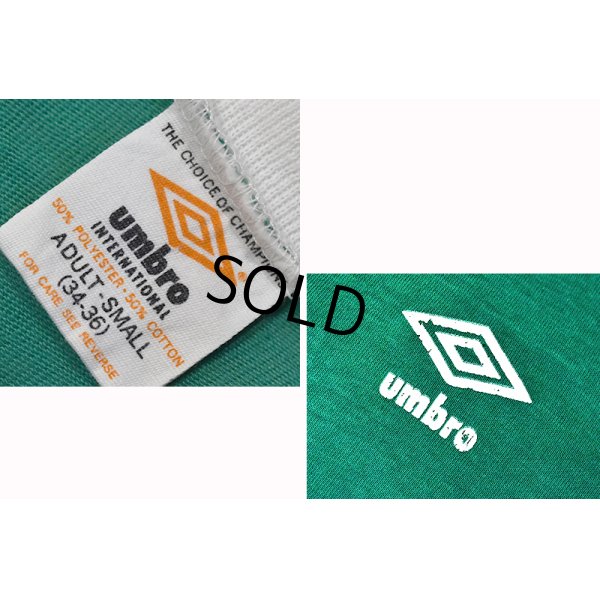 画像2: ビンテージ【UMBRO】【アンブロ】【緑×白】ロゴライン【ロンT】【サイズS】 