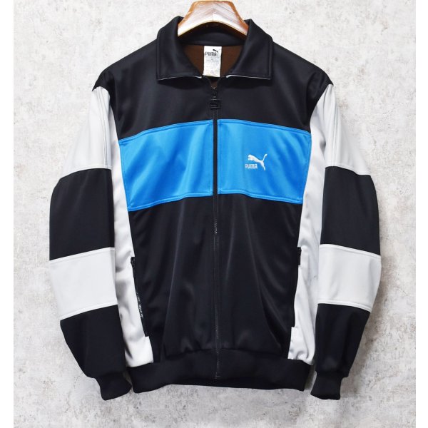 画像1:  ビンテージ【ＰＵＭＡ】プーマ【黒ｘ青ｘグレー】【トラックジャケット】【サイズM】 