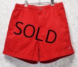 【POLO RALPH LAUREN】オールド ラルフローレン【赤】【ショートパンツ】【短パン】【コットンショーツ】【サイズＭ】 
