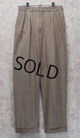 【ラルフローレン】POLO RALPH LAUREN【茶ｘ白】ハウンドトゥース【チェック柄】【２タック】コットンスラックス【コットンパンツ】【30ｘ30】 