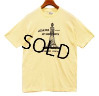 80's~【USA製】【ビンテージ】ヘインズ【hanes】【クリーム色】グレイロック山【退役軍人記念塔】【ADAMS home of Mount Greylock】記念塔【Ｔシャツ】【サイズＬ】 