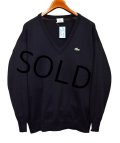 【Lacoste】ラコステ【黒】【Vネック】アクリルセーター【サイズＬ程度】 