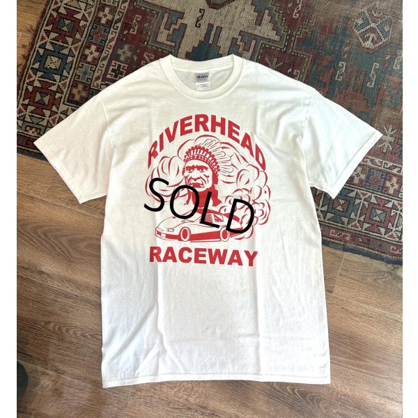 画像1: ビンテージ【GILDAN】【ギルダン】RIVERHEAD RACEWAY【インディアン】【ヘッド】白【Tシャツ】【サイズＬ】 