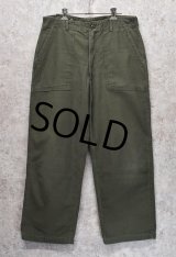 【60's∼】【米軍実物】U.S.ARMY【ビンテージ】OG107【ベイカーパンツ】【ダブルステッチ】UFOボタン【ユーティリティパンツ】【Ｗ３３程度】 