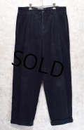 【ビンテージ】【オールドギャップ】【GAP】【EASY FIT】2タック【紺】【コーデュロイパンツ】【34×30】 