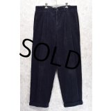 【ビンテージ】【オールドギャップ】【GAP】【EASY FIT】2タック【紺】【コーデュロイパンツ】【34×30】 