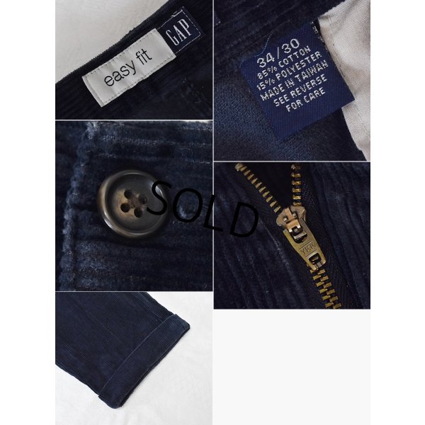 画像2: 【ビンテージ】【オールドギャップ】【GAP】【EASY FIT】2タック【紺】【コーデュロイパンツ】【34×30】 