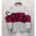 【ビンテージ】【EXCHANG】【グレー×エンジ】【スウェット】【サイズL】 