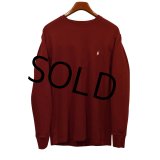 【ビンテージ】【PORO RALPH LAUREN】【ラルフローレン】ロンT【サーマルロンT】エンジ色【サイズL】 