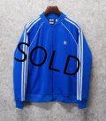 【ビンテージ】【アディダス】adidas　ほぼ未使用【青×白ライン】ジャージ【トラックジャケット】【トラックジャージ】【サイズXL】 