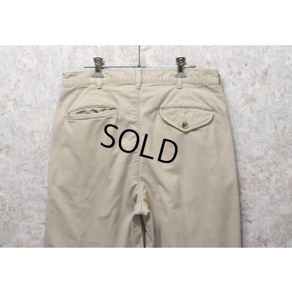 画像4: 90's【ビンテージ】【L.L.Bean】【エルエルビーン】【裏地赤チェック】【コットンパンツ】１タック【ベージュ】【31×34】 