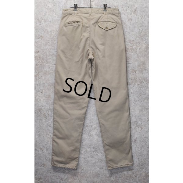 画像5: 90's【ビンテージ】【L.L.Bean】【エルエルビーン】【裏地赤チェック】【コットンパンツ】１タック【ベージュ】【31×34】 