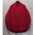 【ビンテージ】【RALPH LAUREN】【ラルフローレン】【Big Shirt】【赤】【ボタンダウンシャツ】【サイズＬ】 