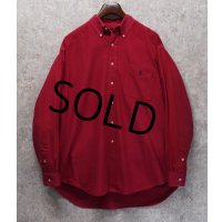 【ビンテージ】【RALPH LAUREN】【ラルフローレン】【Big Shirt】【赤】【ボタンダウンシャツ】【サイズＬ】 