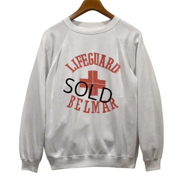 画像1: ∼90's【USA製】【ビンテージ】【Hanes】ヘインズ【白】LIFEGUARD【ライフガード】【染み込みスウェット】【サイズL】 