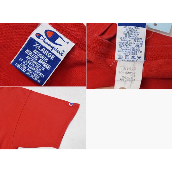 画像2: 90's【ビンテージ】Champion【チャンピオン】【PORT RICHMOND BASEBALL】赤【Ｔシャツ】【サイズＸＬ】 
