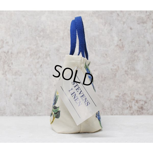 画像3: デッドストック【USA製】【STEVENS LINEN】【ビンテージ】【ブルーベリーズギフトバッグ】生成りx青【ミニトートバッグ】リネンタオル付き