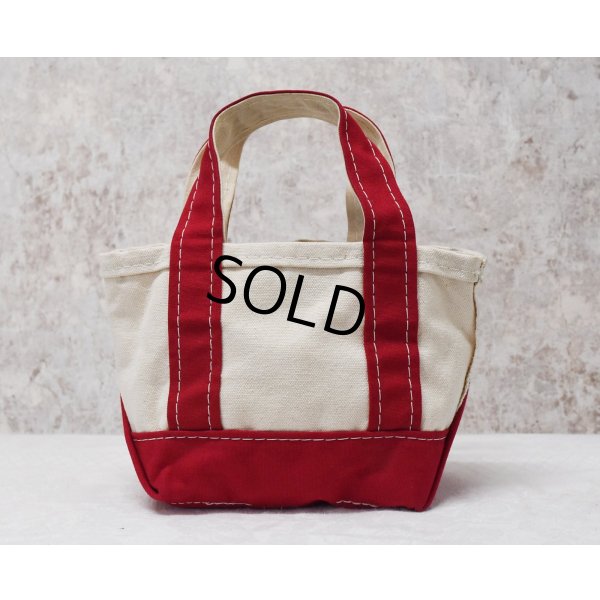 画像5: 【ビンテージ】【L.L.bean】エルエルビーン【ヒイラギ刺繍】【生成りｘ赤】【キャンバス】【ミニミニトートバッグ】【ビーントート】 