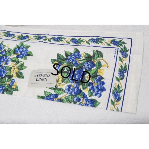 画像7: デッドストック【USA製】【STEVENS LINEN】【ビンテージ】【ブルーベリーズギフトバッグ】生成りx青【ミニトートバッグ】リネンタオル付き