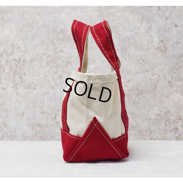 画像4: 【ビンテージ】【L.L.bean】エルエルビーン【ヒイラギ刺繍】【生成りｘ赤】【キャンバス】【ミニミニトートバッグ】【ビーントート】 