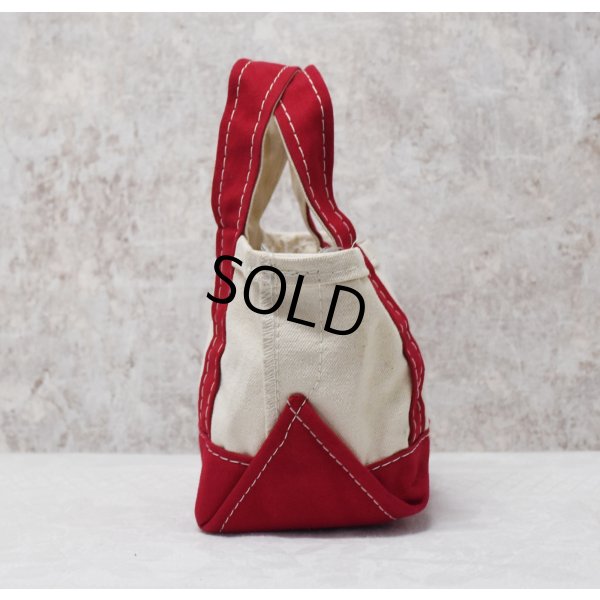 画像6: 【ビンテージ】【L.L.bean】エルエルビーン【ヒイラギ刺繍】【生成りｘ赤】【キャンバス】【ミニミニトートバッグ】【ビーントート】 