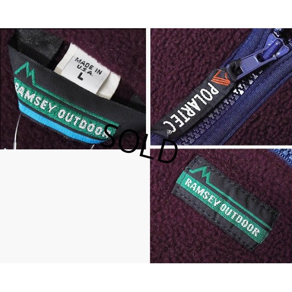 画像2: 90's【USA製】【ビンテージ】【RAMSEY OUTDOOR】ラムジーアウトドア【ポーラテック】【エンジｘ紺】【ハーフジップフリース】【サイズL】 