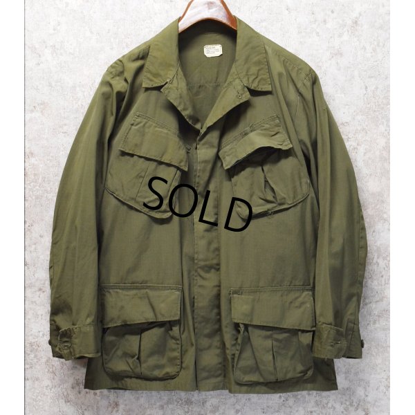 画像1: 【60's】【ビンテージ】【米軍実物】【リップストップ】【ジャングルファティーグジャケット】【ファティーグジャケット】【M-short】 