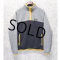 【ビンテージ】【LL bean】エルエルビーン【フリーススナップT】【グレー×チャコール×黄色】【サイズＬ】 