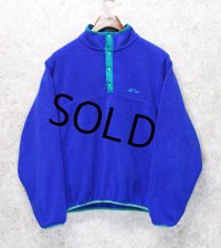 【ビンテージ】【LL Bean】LLビーン【青×エメラルドグリーン】【スナップTフリース】【M程度】 