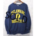 80's【USA製】ビンテージ【チャンピオン】プリント　トリコタグ【リバースウィーブ】【DELAWARE BASEBALL】【紺】【スウェット】【サイズXL】 