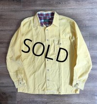 ほぼ未使用!! ビンテージ【Northeast Traders】【黄色】【コーデュロイシャツ】ボックスシャツ【サイズ16 1/2】 