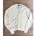 80's〜【薄黄色】【アクリルカーディガン】【サイズＸＬ】 