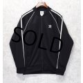 【ビンテージ】【アディダス】adidas【黒×白ライン】ジャージ【トラックジャケット】【トラックジャージ】【サイズＬ】 