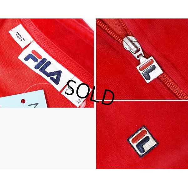 画像2: 【ビンテージ】フィラ【FILA】赤【ベロア地】【トラックジャージ】トラックジャケット【サイズＸＬ】 