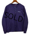 80's ビンテージ【パタゴニア】patagonia 【デカタグ】【紺】【ヘンリーネック】フリースロンT【サイズＬ】 