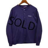 80's ビンテージ【パタゴニア】patagonia 【デカタグ】【紺】【ヘンリーネック】フリースロンT【サイズＬ】 