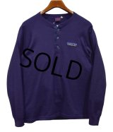 80's ビンテージ【パタゴニア】patagonia 【デカタグ】【紺】【ヘンリーネック】フリースロンT【サイズＬ】 