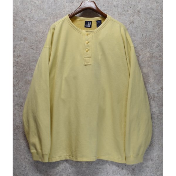 画像1: 【ビンテージ】【オールドギャップ】GAP【クリームイエロー】【ヘンリーネック】【スウェット】【サイズＸＬ】 