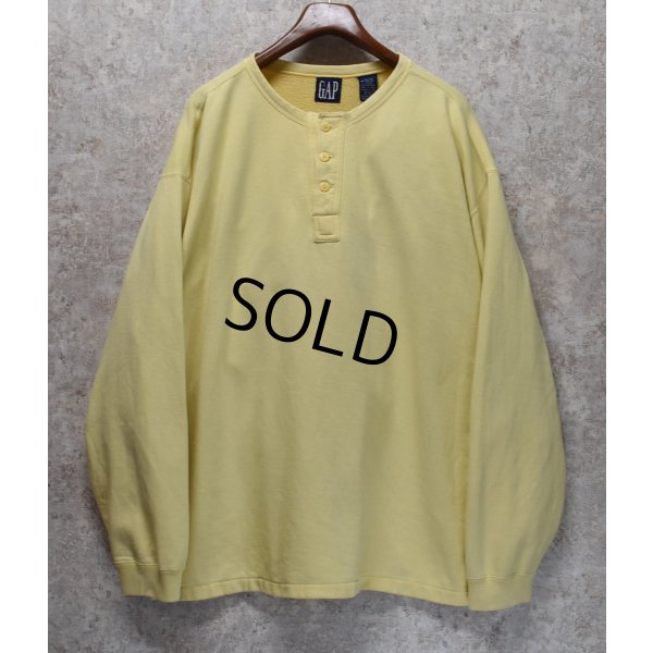 画像1: 【ビンテージ】【オールドギャップ】GAP【クリームイエロー】【ヘンリーネック】【スウェット】【サイズXL】