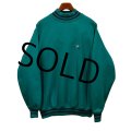【USA製】【CUTTER&BUCK】【エメラルドグリーン×紺】【リブボーダー】【スウェット】【サイズM】 