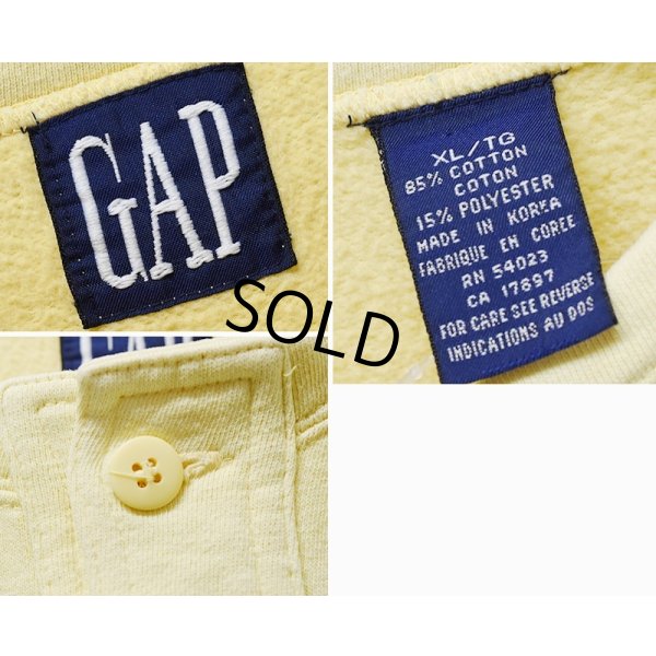 画像2: 【ビンテージ】【オールドギャップ】GAP【クリームイエロー】【ヘンリーネック】【スウェット】【サイズXL】