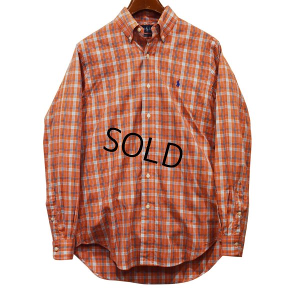 画像1: 【ラルフローレン】【POLO ralph lauren】【クラシックフィット】【オレンジ×緑×紺】ボタンダウン【BDシャツ】【サイズＳ】 
